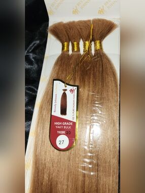 Human 100% Hair Braiding Beverly Johnson 18" Yaky Straight Bulk Color# 27
